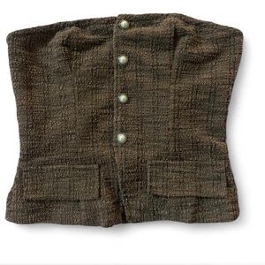 Bear Dance Chocolate Strapless Top